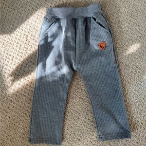 Gray Kids Bottoms with Logo Patch